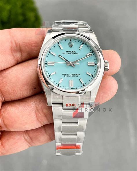 rolex oyster light blue dial|rolex oyster perpetual 36 thickness.